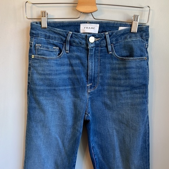 Frame Le Crop Slit Hem High Waist Mini Boot Jeans SZ 25 - Picture 8 of 11